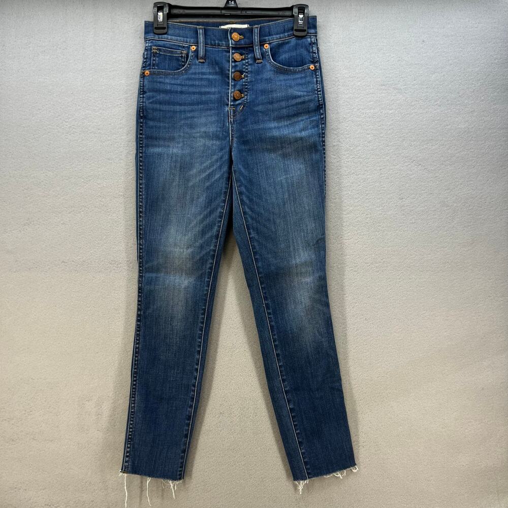 Madewell Jeans Women's 25 (2) Blue 10" High Rise Skinny Crop Button Fly Normcore